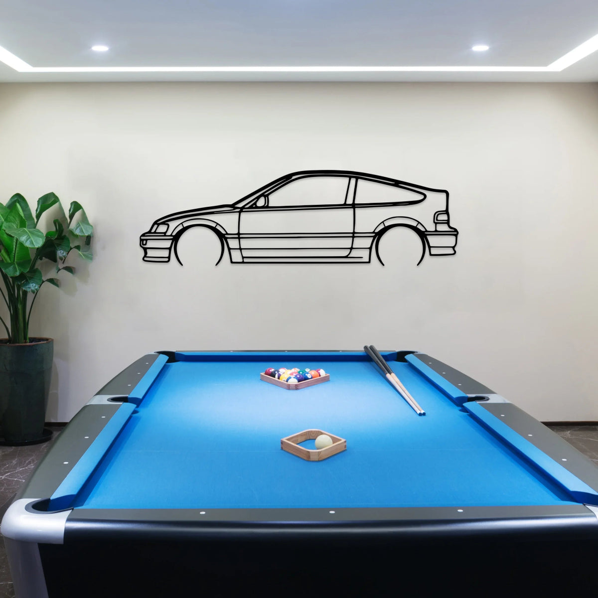 Crx Si Car Silhouette Metal Wall Art - BrossHome Metal Wall Art
