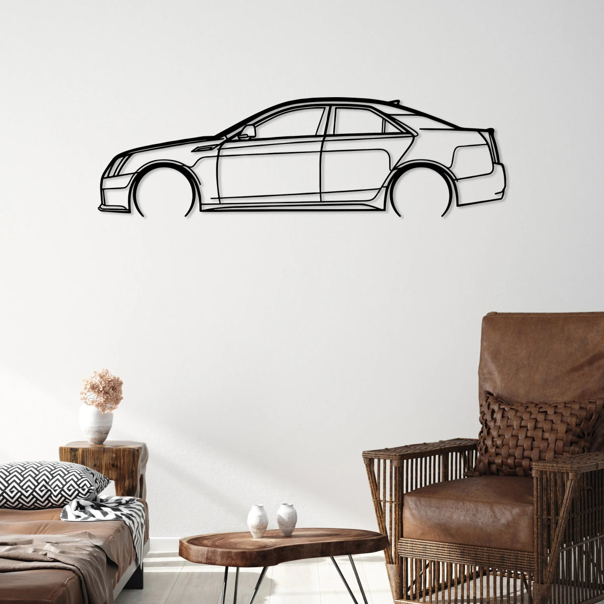 Cts4 Car Silhouette Metal Wall Art - BrossHome Metal Wall Art