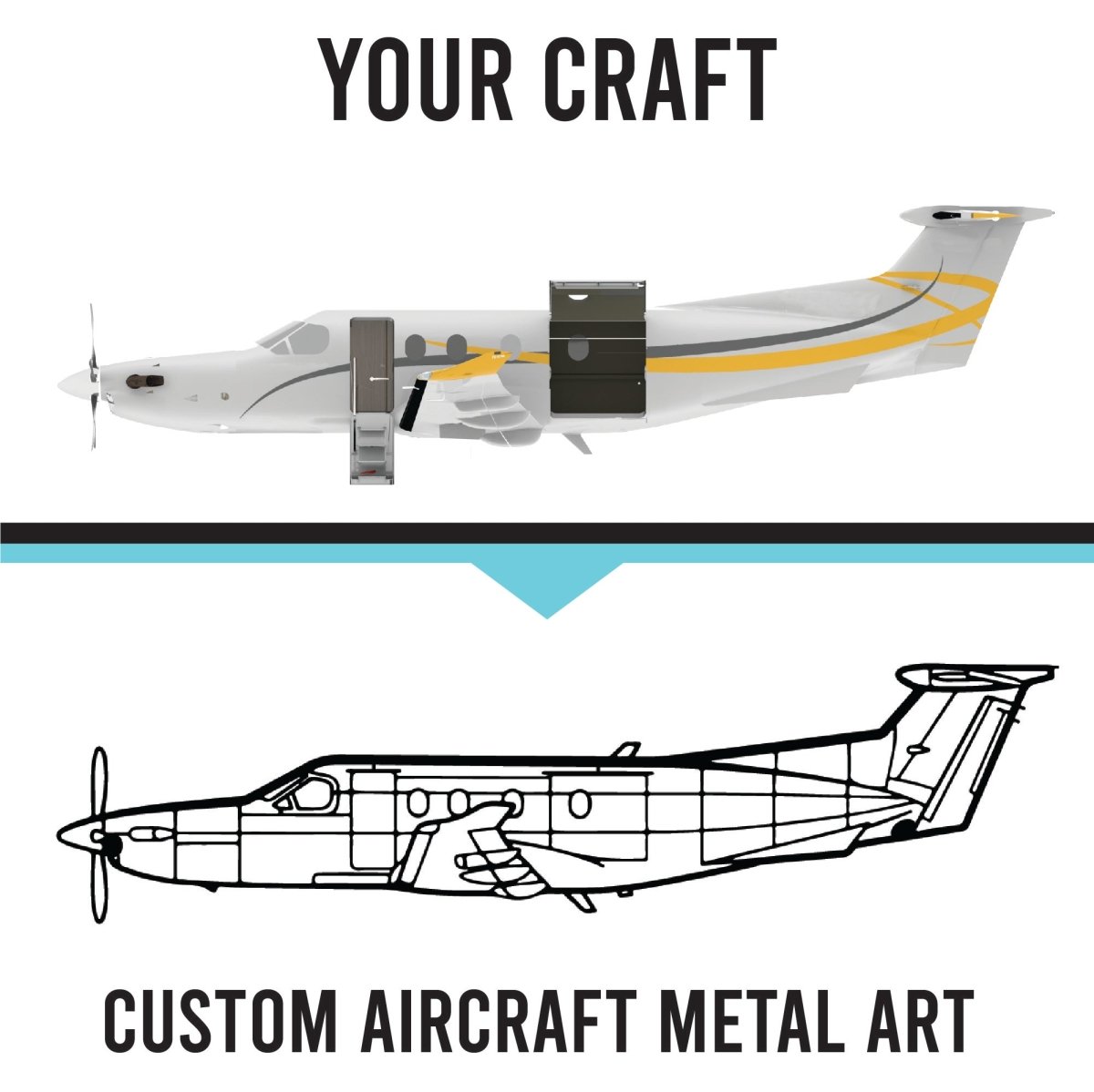 Custom Aircraft Wireframe Metal Decor - BrossHome Metal Wall Art