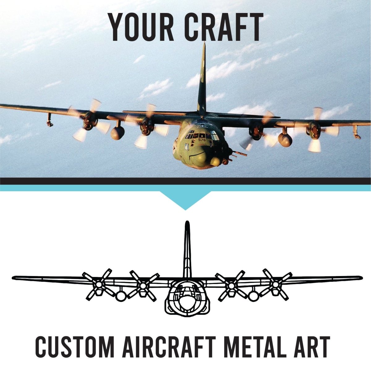 Custom Aircraft Wireframe Metal Decor - BrossHome Metal Wall Art