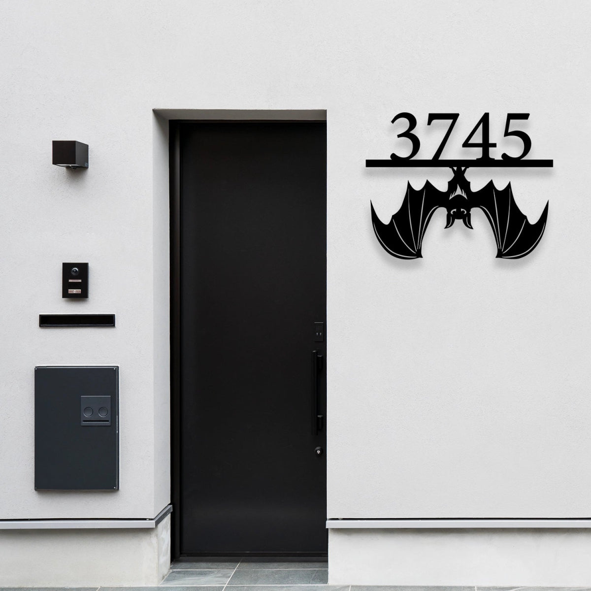 Custom Bat House Numbers Metal Garden Sign - BrossHome Metal Wall Art