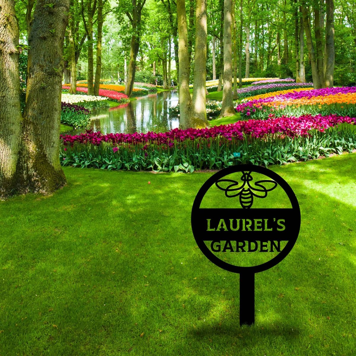 Custom Bee Stake Metal Garden Sign - BrossHome Metal Wall Art