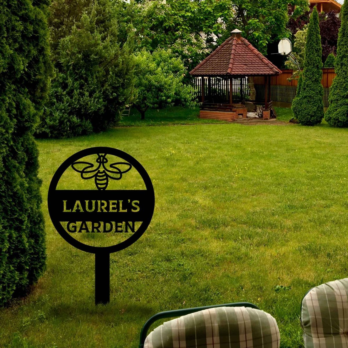 Custom Bee Stake Metal Garden Sign - BrossHome Metal Wall Art