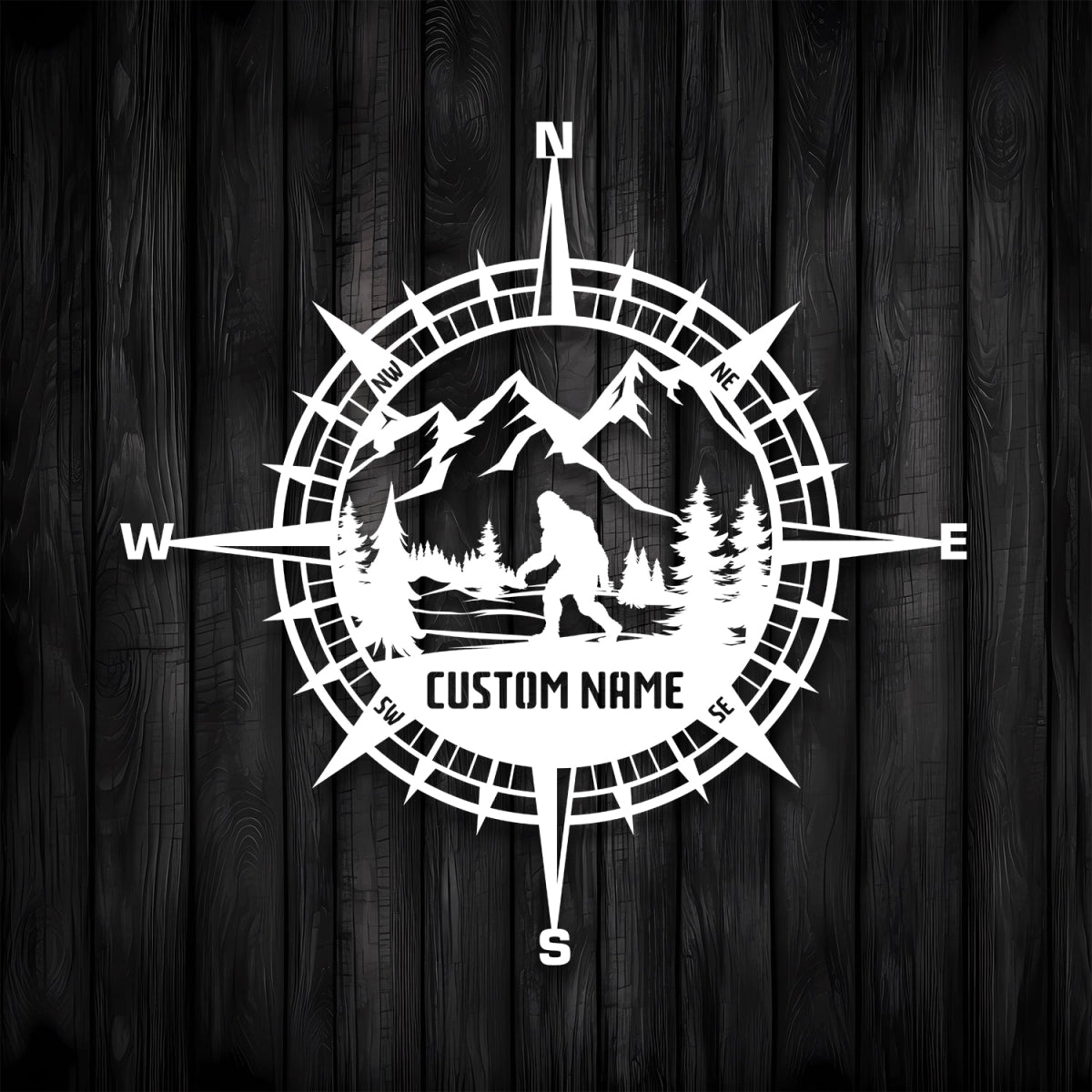 Custom Compass and Large Metal Mountain Wall Art Decor - BrossHome Metal Wall Art