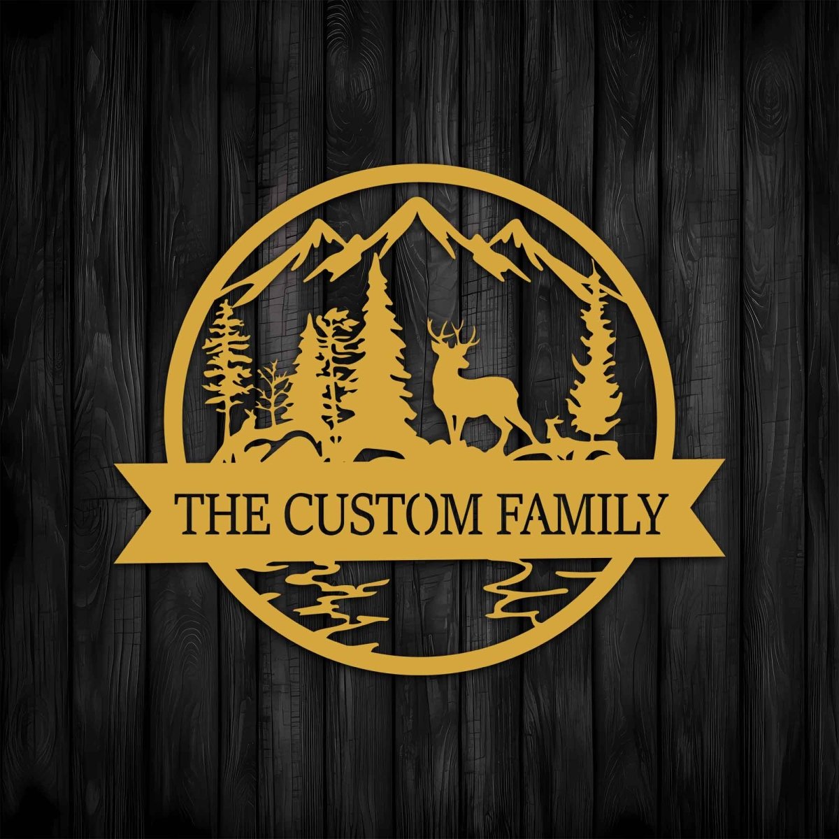 Custom Deer and Mountain Metal Garden Sign Wall Art Decor - BrossHome Metal Wall Art