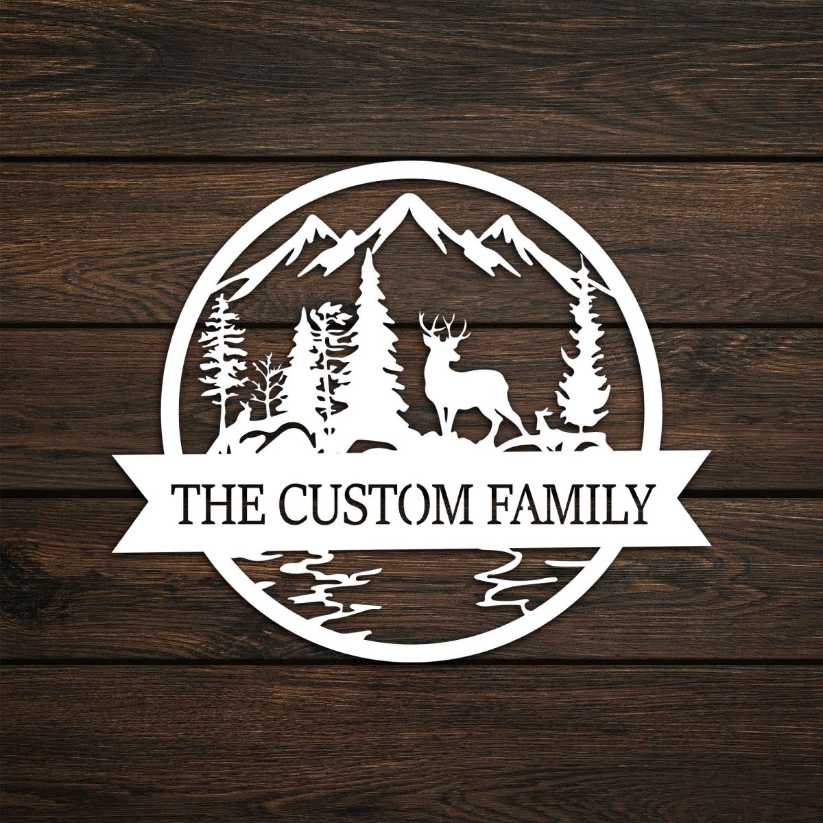 Custom Deer and Mountain Metal Garden Sign Wall Art Decor - BrossHome Metal Wall Art