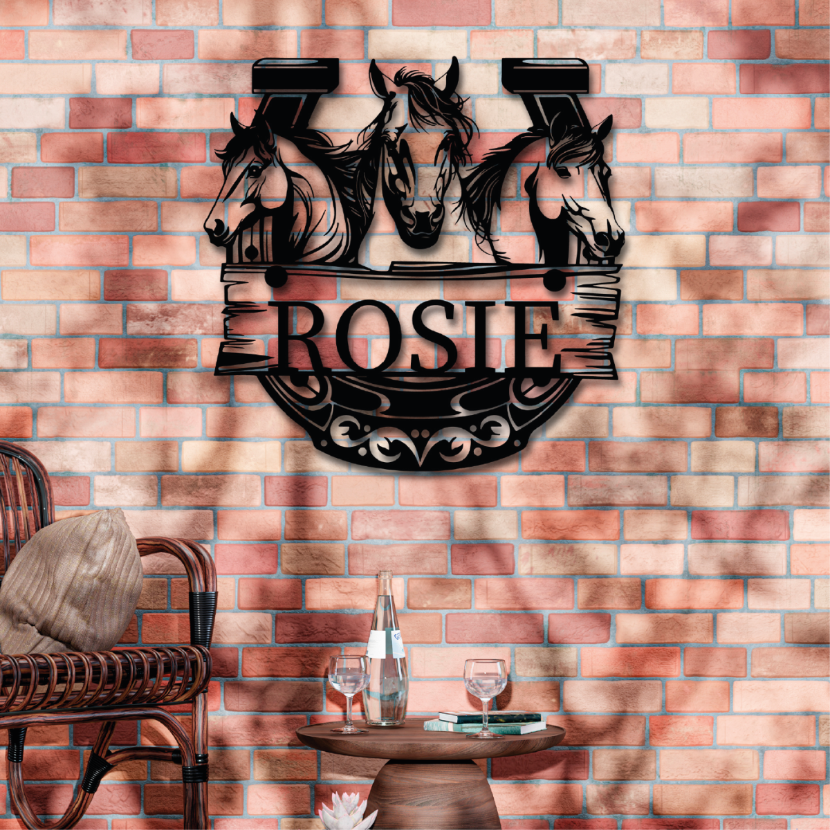 Custom Equestrian Heritage Monogram - BrossHome Metal Wall Art