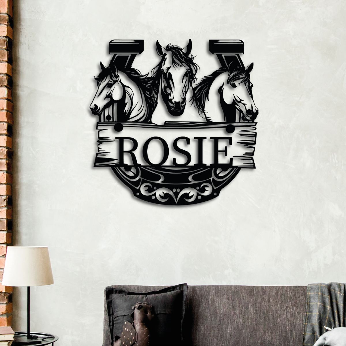 Custom Equestrian Heritage Monogram - BrossHome Metal Wall Art