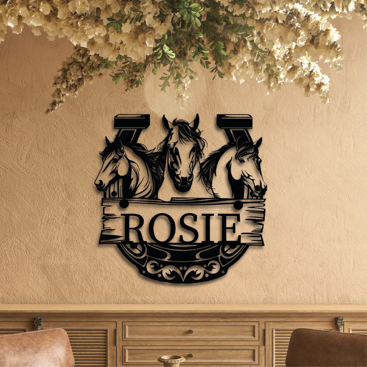 Custom Equestrian Heritage Monogram - BrossHome Metal Wall Art