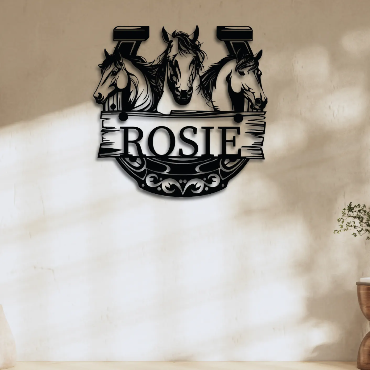 Custom Equestrian Heritage Monogram - BrossHome Metal Wall Art