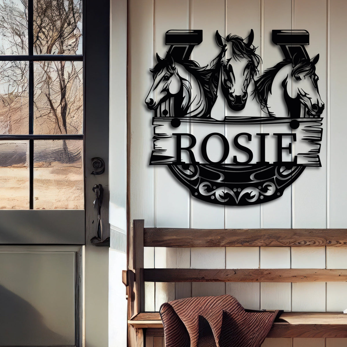 Custom Equestrian Heritage Monogram - BrossHome Metal Wall Art