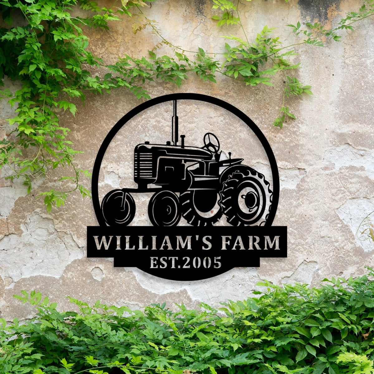Custom Farm Metal Sign Decor - Personalized Tractor Design Outdoor Wall Art - BrossHome Metal Wall Art