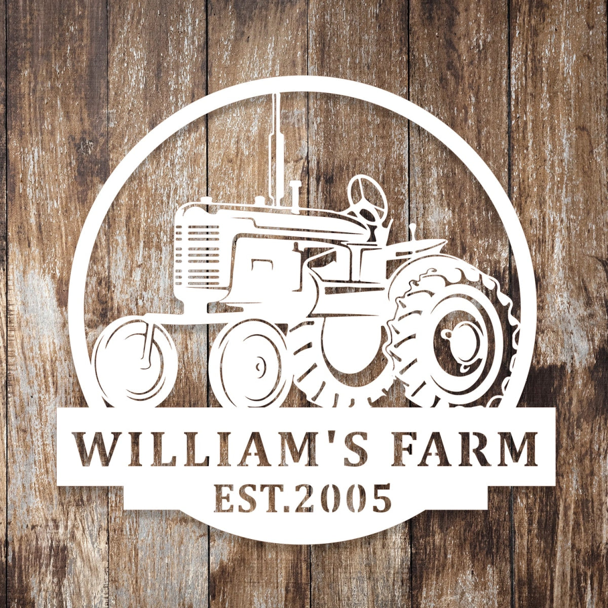 Custom Farm Metal Sign Decor - Personalized Tractor Design Outdoor Wall Art - BrossHome Metal Wall Art