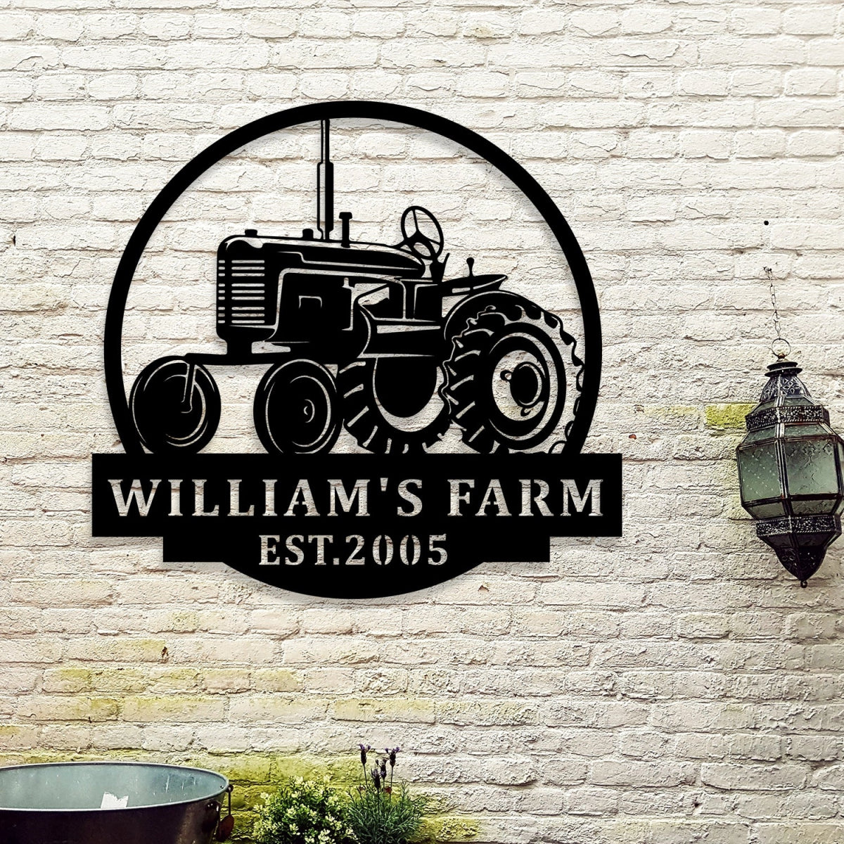 Custom Farm Metal Sign Decor - Personalized Tractor Design Outdoor Wall Art - BrossHome Metal Wall Art