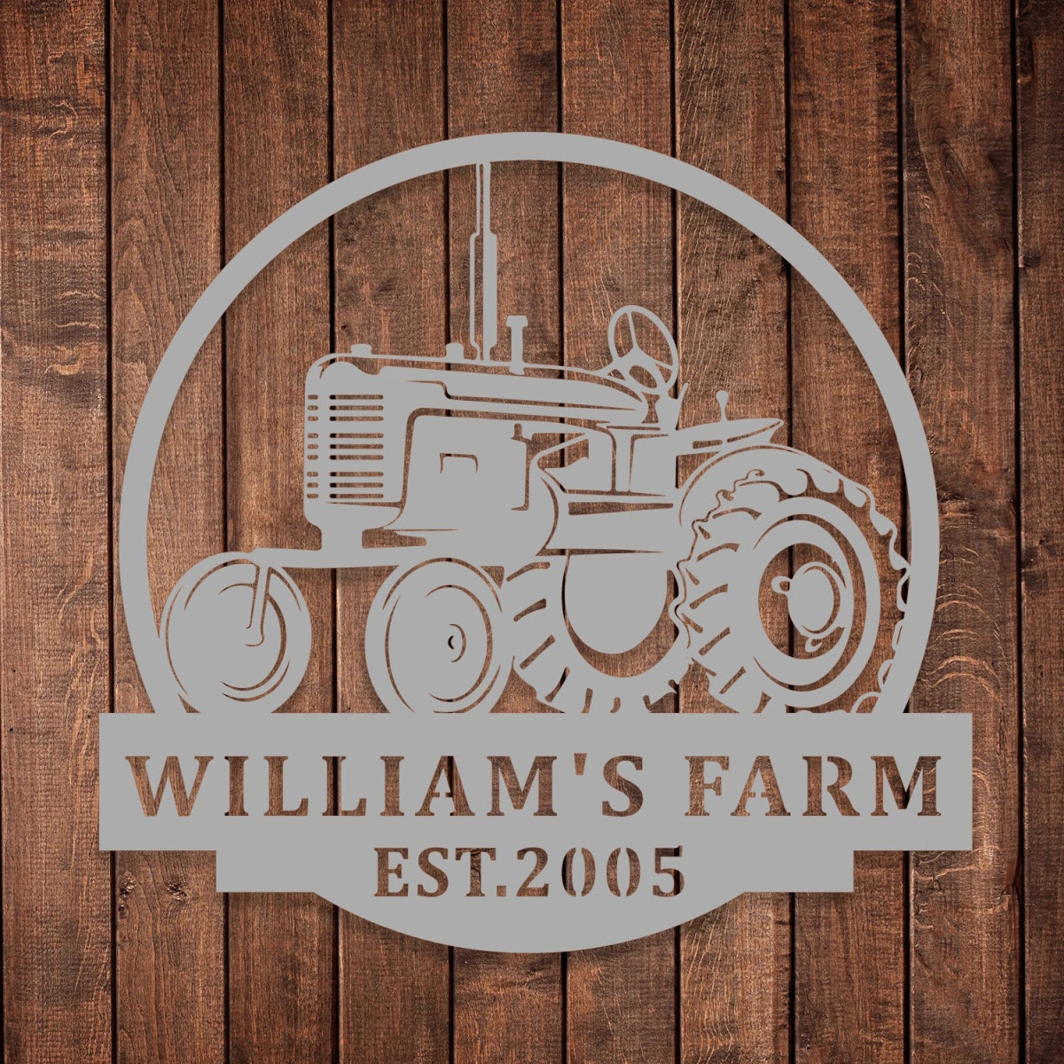 Custom Farm Metal Sign Decor - Personalized Tractor Design Outdoor Wall Art - BrossHome Metal Wall Art