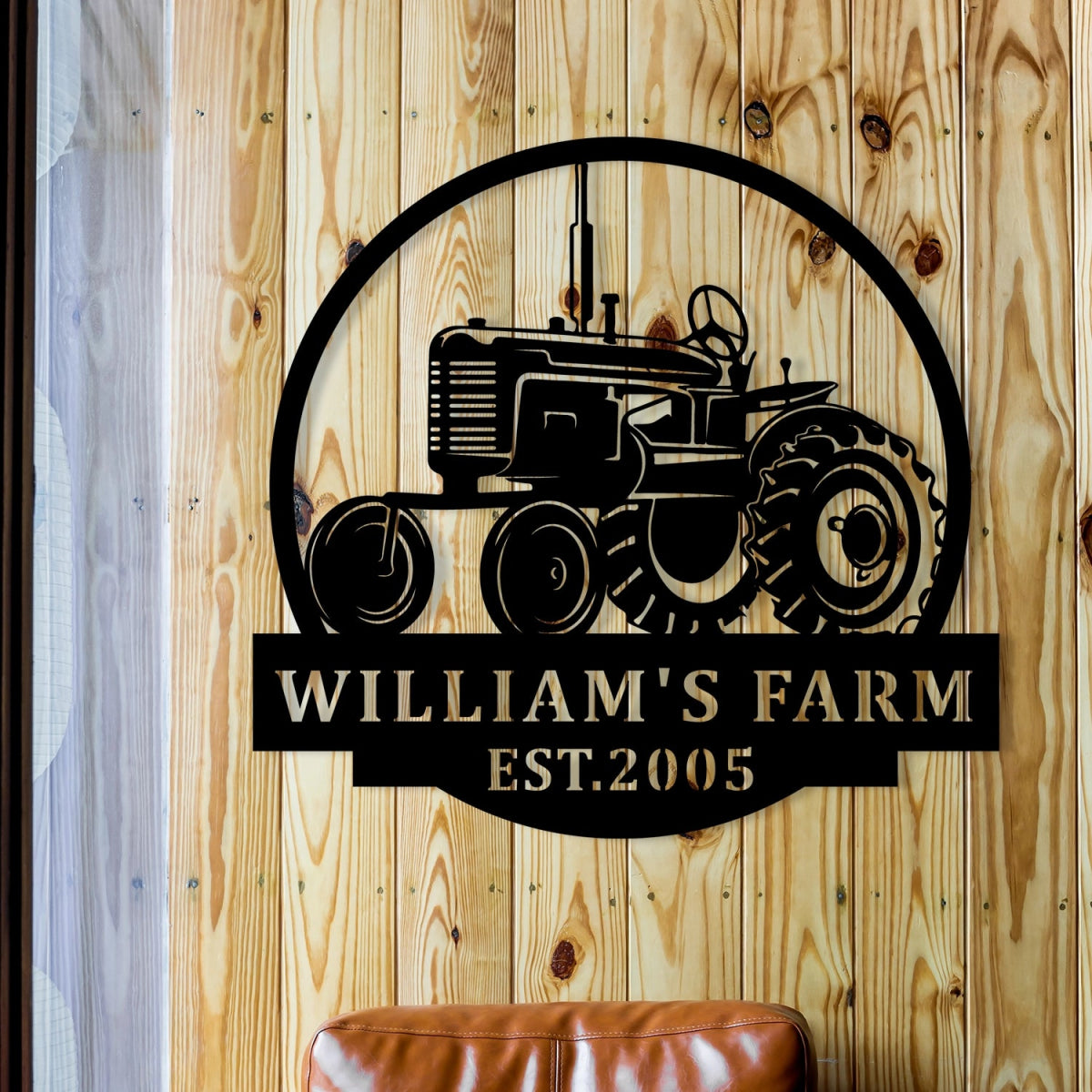 Custom Farm Metal Sign Decor - Personalized Tractor Design Outdoor Wall Art - BrossHome Metal Wall Art