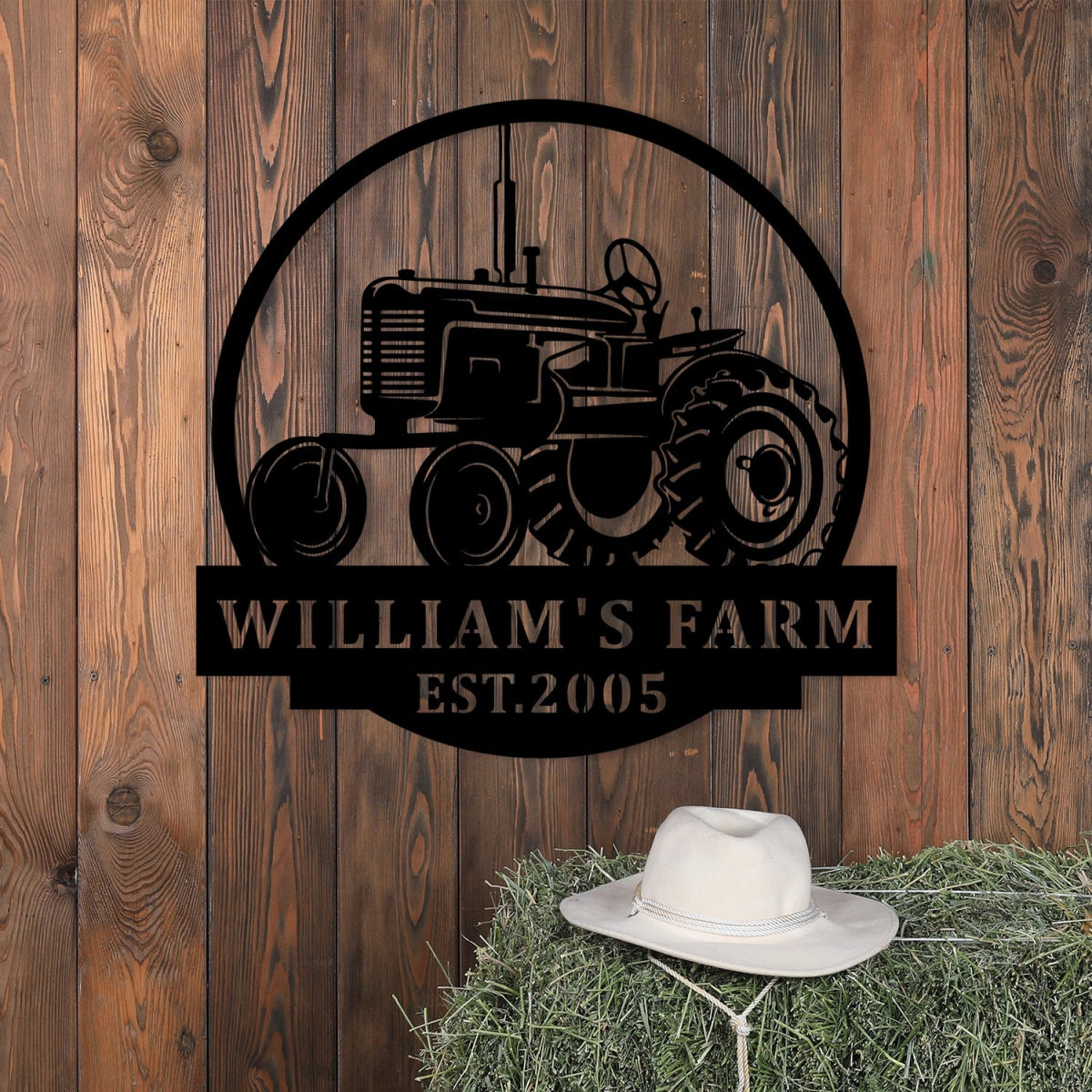 Custom Farm Metal Sign Decor - Personalized Tractor Design Outdoor Wall Art - BrossHome Metal Wall Art