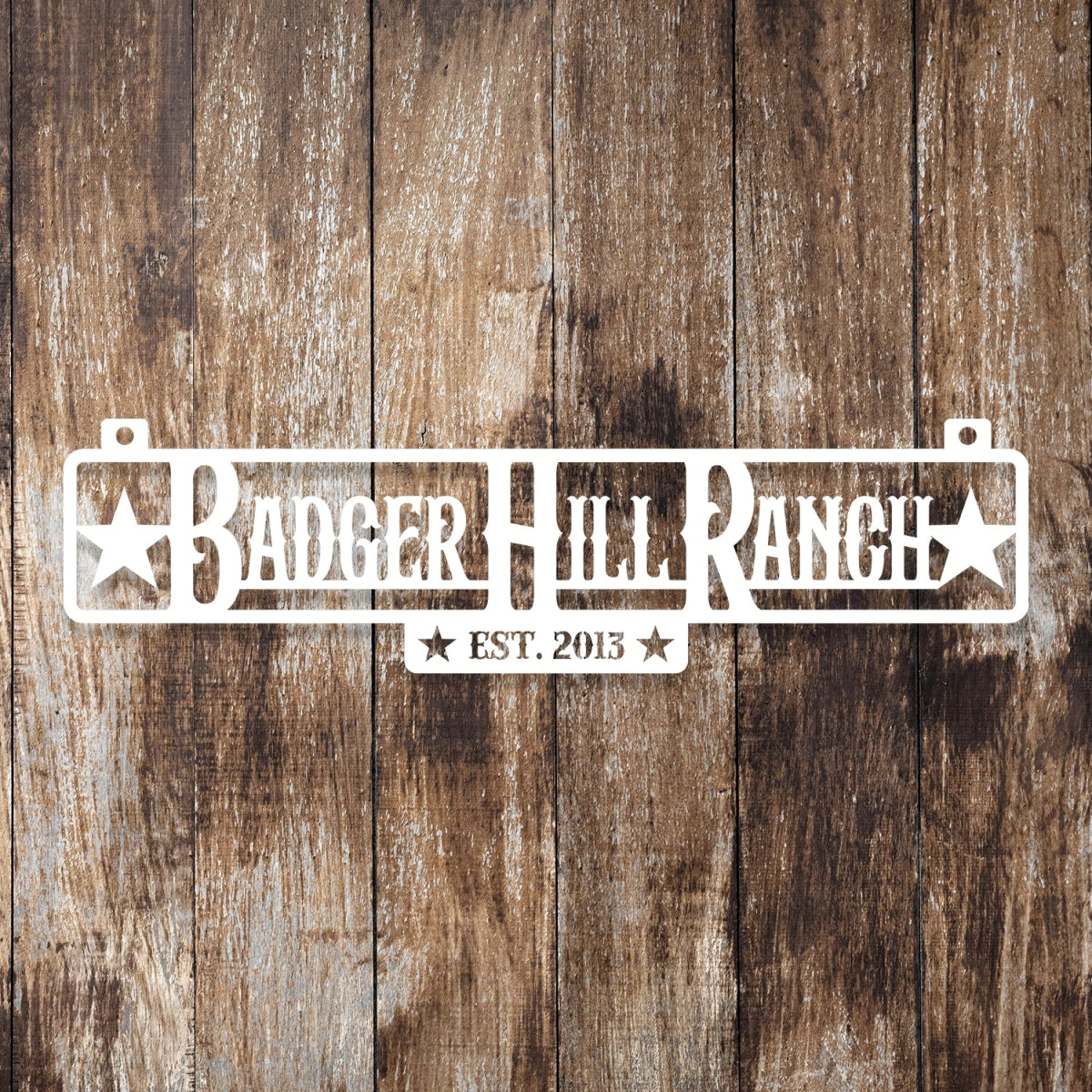 Custom Hanging Ranch Sign - Personalized Metal Outdoor Entrance Plaque with Chains - BrossHome Metal Wall Art