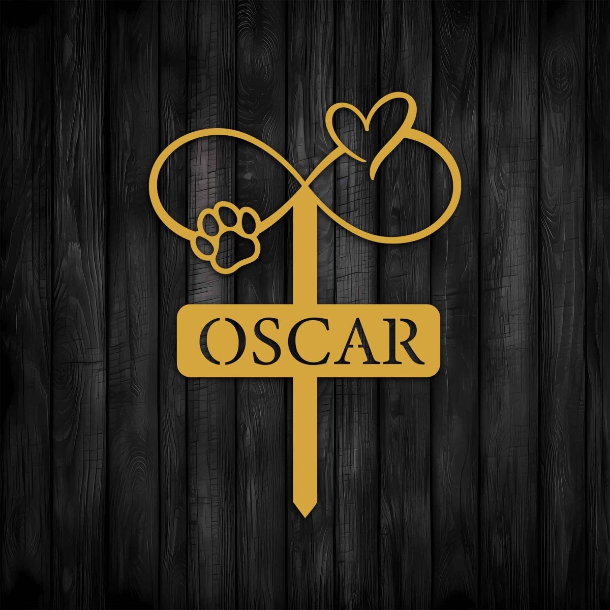 Custom Heart and Paws Stake Metal Garden Sign - BrossHome Metal Wall Art