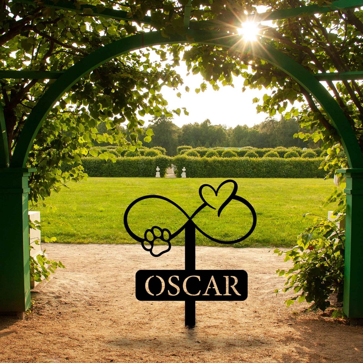 Custom Heart and Paws Stake Metal Garden Sign - BrossHome Metal Wall Art