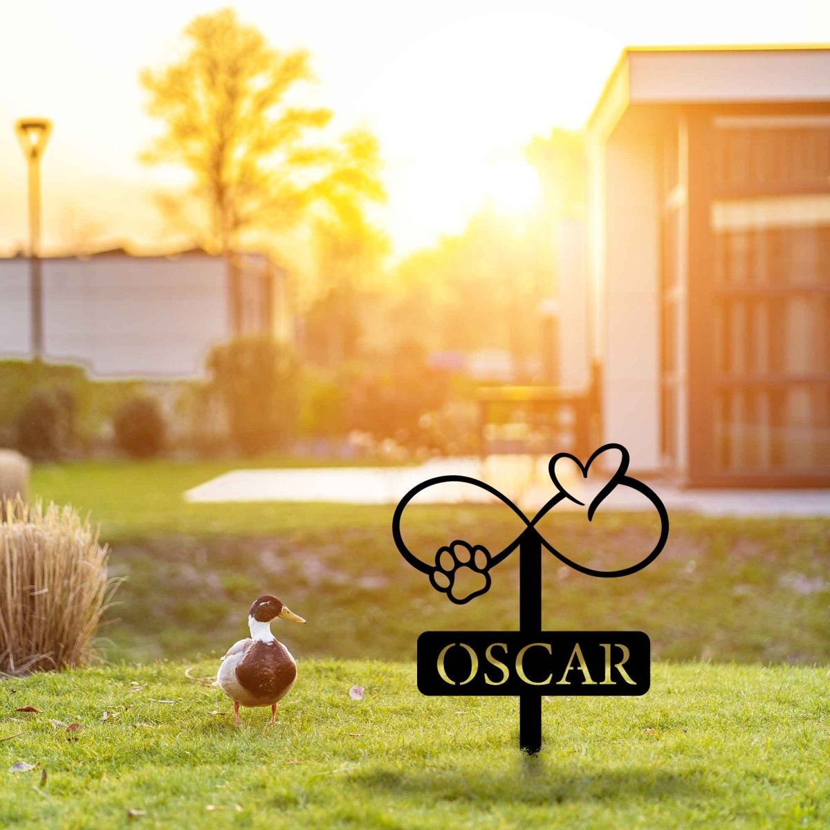 Custom Heart and Paws Stake Metal Garden Sign - BrossHome Metal Wall Art