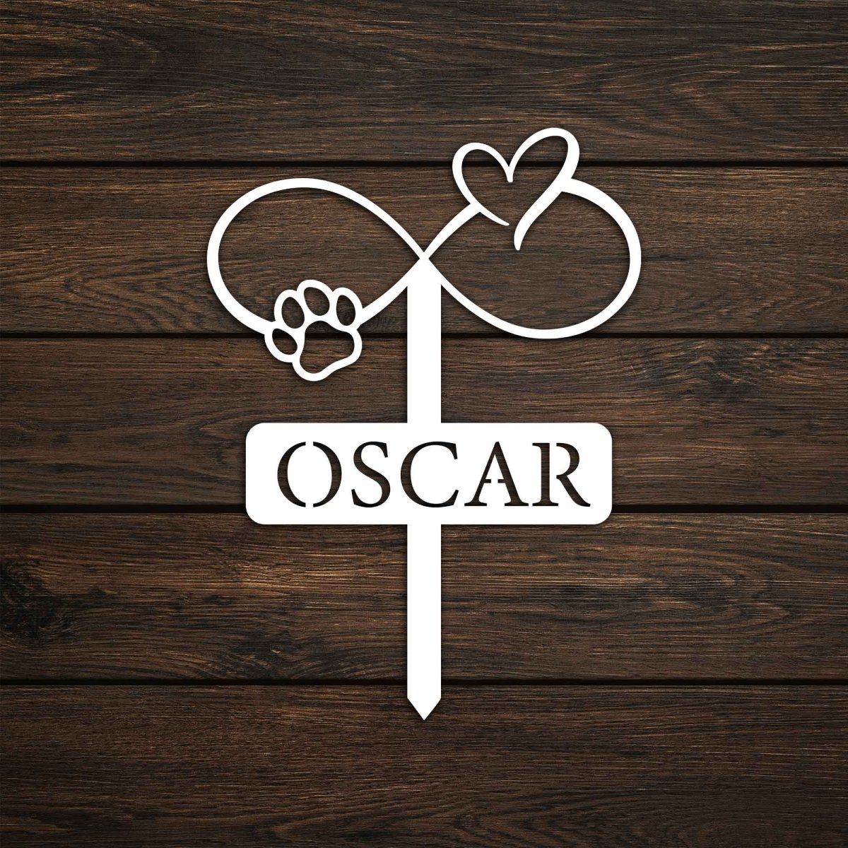 Custom Heart and Paws Stake Metal Garden Sign - BrossHome Metal Wall Art