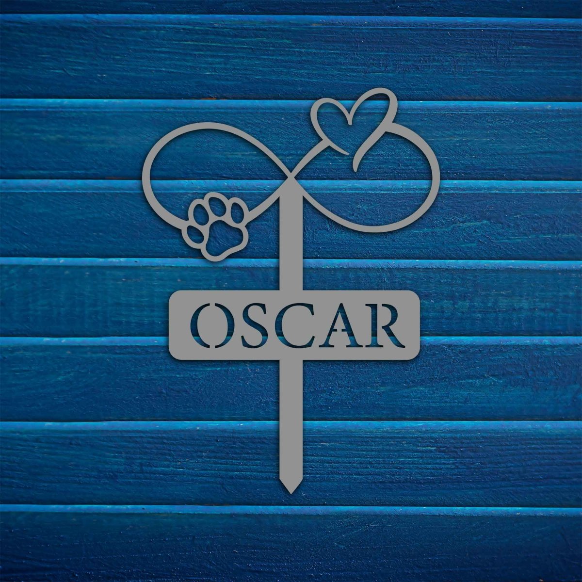 Custom Heart and Paws Stake Metal Garden Sign - BrossHome Metal Wall Art