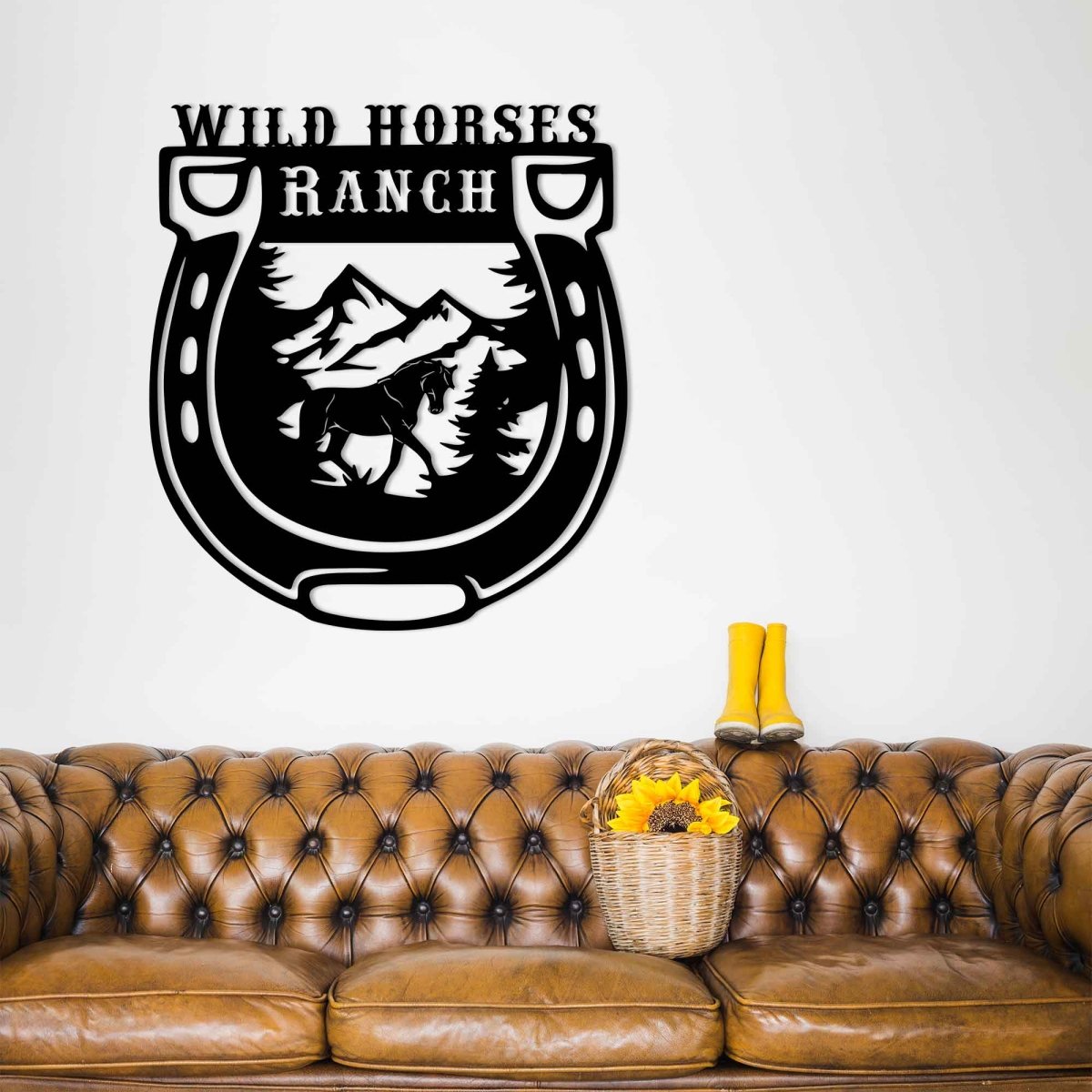 Custom Horseshoe Metal Garden Sign Wall Art Decor - BrossHome Metal Wall Art