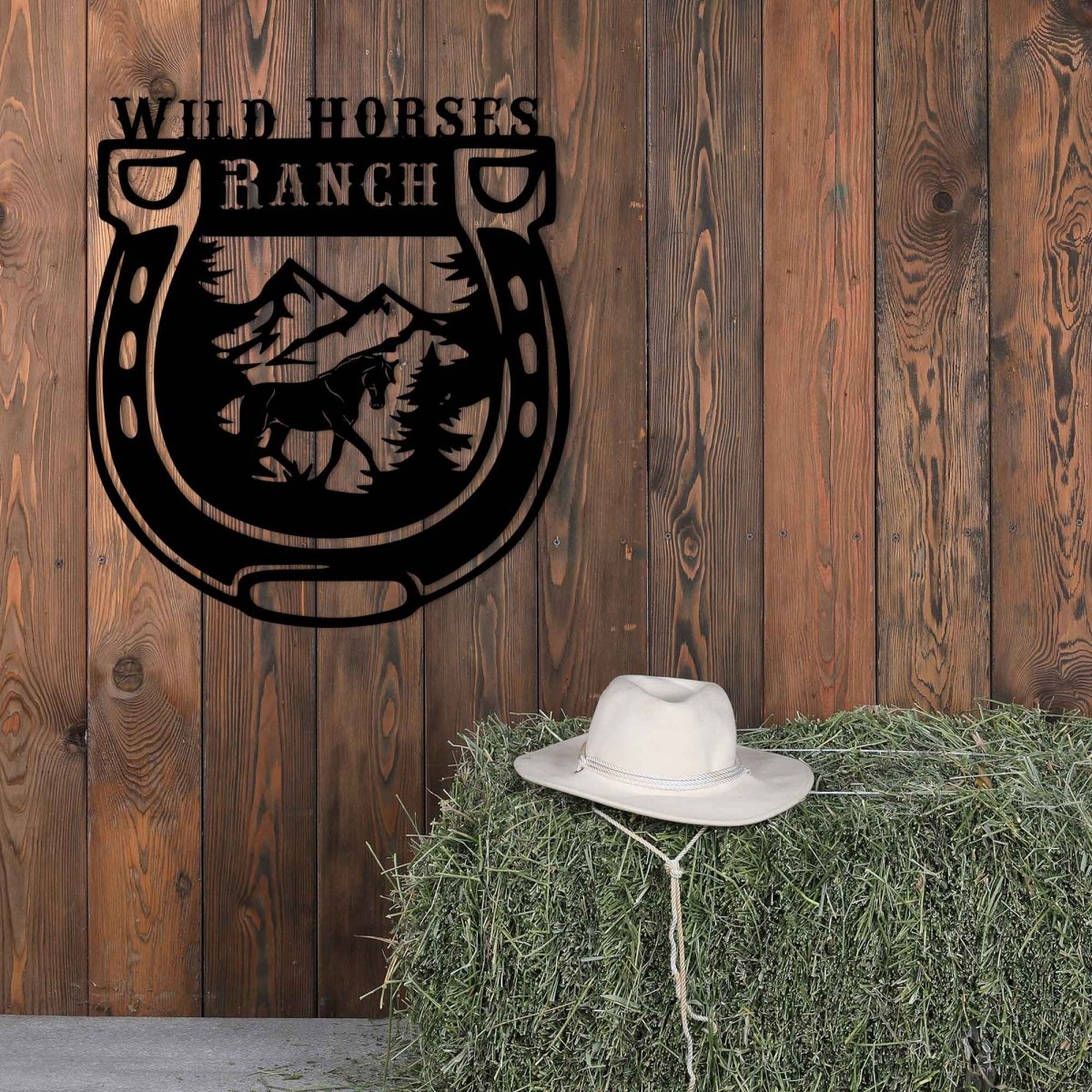 Custom Horseshoe Metal Garden Sign Wall Art Decor - BrossHome Metal Wall Art