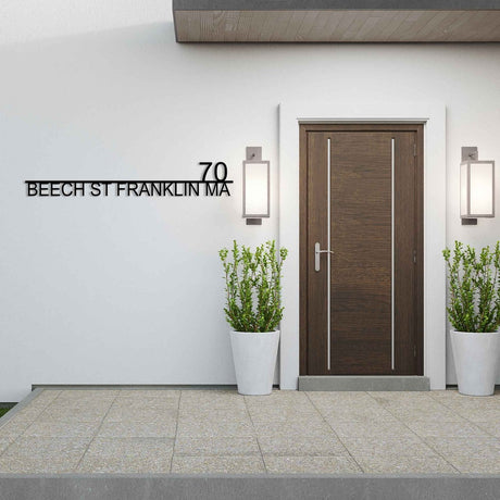 Custom House Number Address Metal Garden Sign Wall Art Decor - BrossHome Metal Wall Art