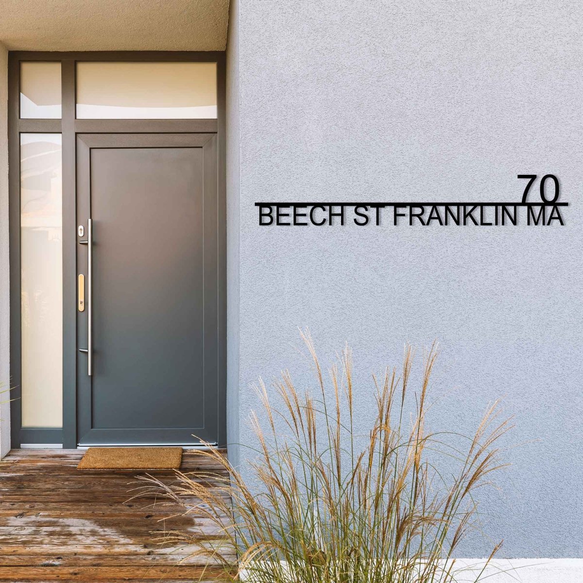 Custom House Number Address Metal Garden Sign Wall Art Decor - BrossHome Metal Wall Art