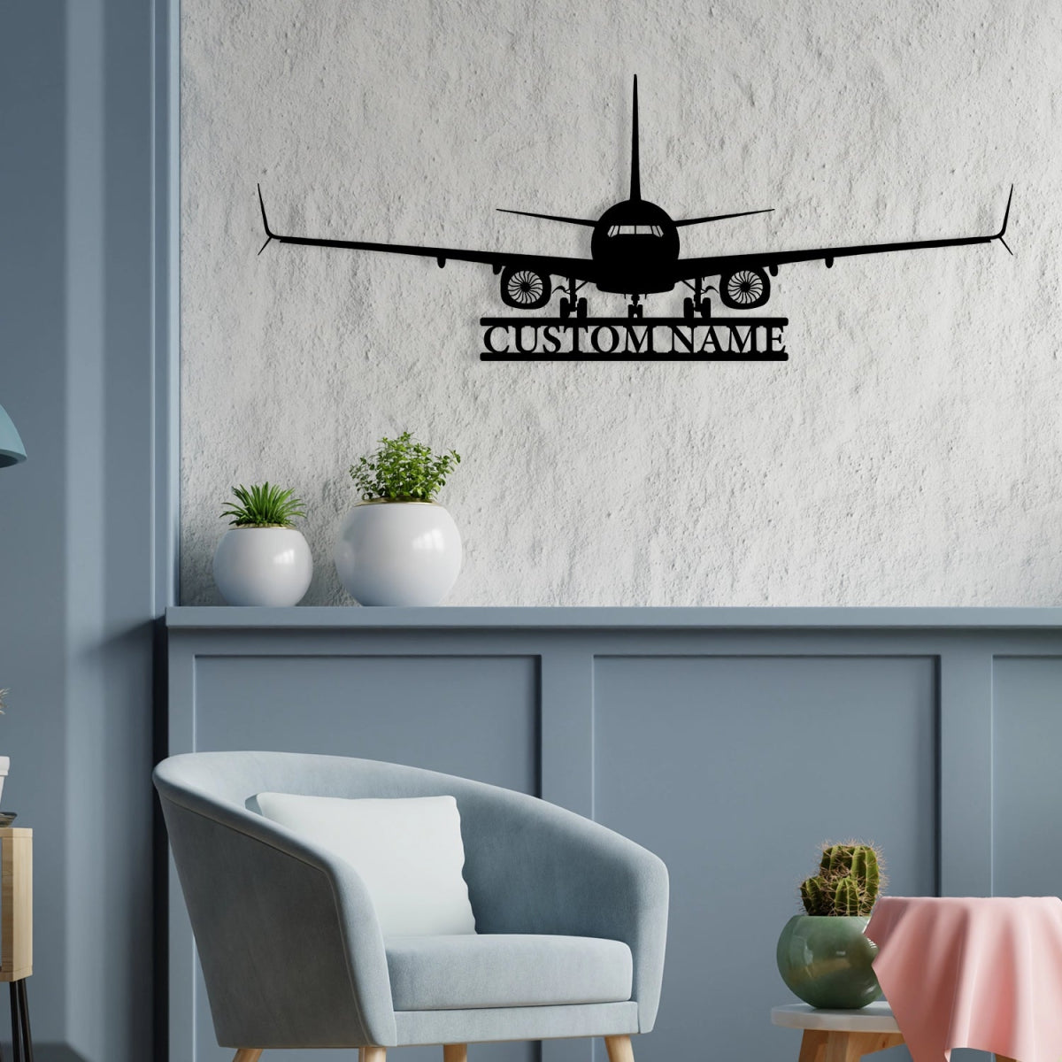 Custom Metal Airplane Wall Art - Personalized Aviation Decor for Office, Game Room, or Home - BrossHome Metal Wall Art