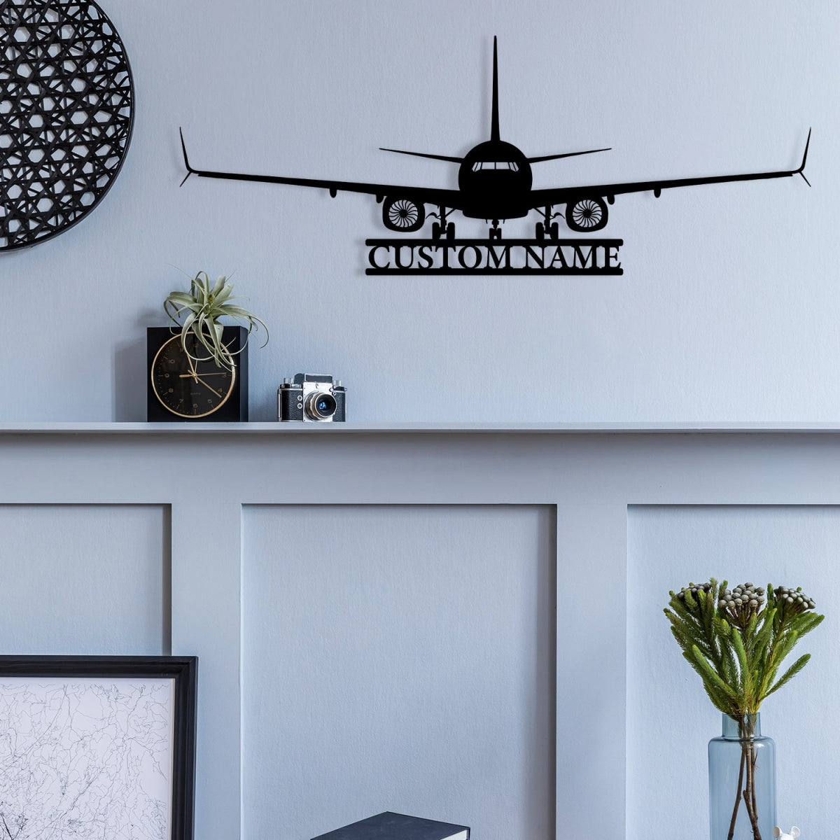 Custom Metal Airplane Wall Art - Personalized Aviation Decor for Office, Game Room, or Home - BrossHome Metal Wall Art