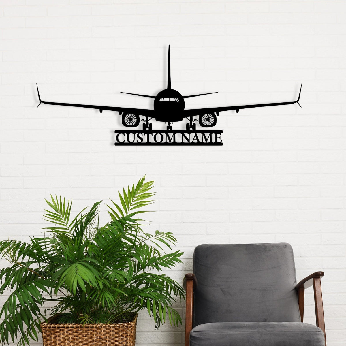 Custom Metal Airplane Wall Art - Personalized Aviation Decor for Office, Game Room, or Home - BrossHome Metal Wall Art