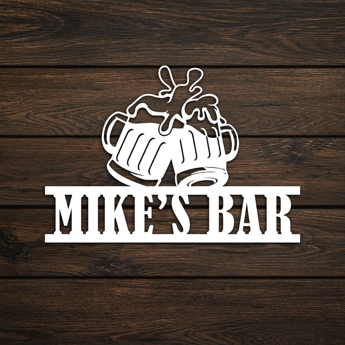 Custom Metal Bar Sign with Beer Mugs - BrossHome Metal Wall Art