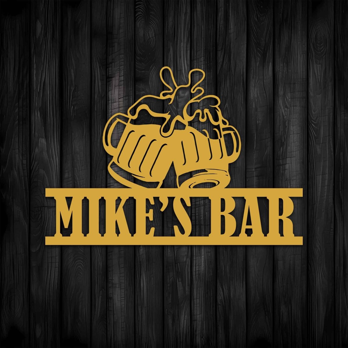 Custom Metal Bar Sign with Beer Mugs - BrossHome Metal Wall Art