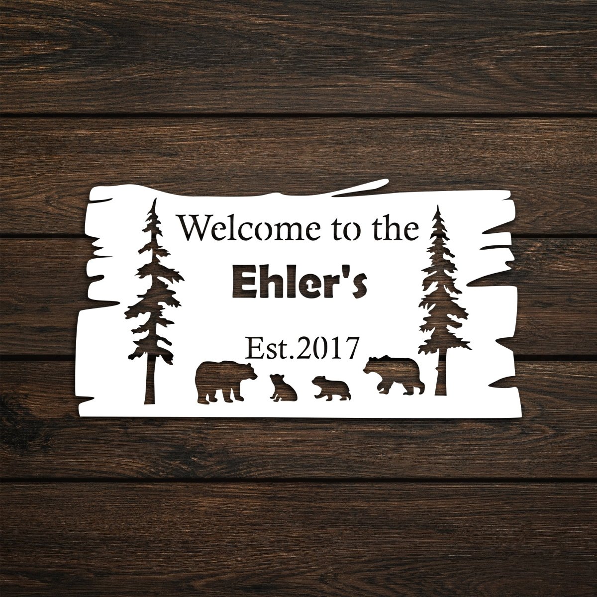 Custom Metal Bear Family Wall Art - BrossHome Metal Wall Art