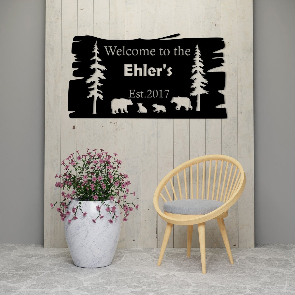 Custom Metal Bear Family Wall Art - BrossHome Metal Wall Art