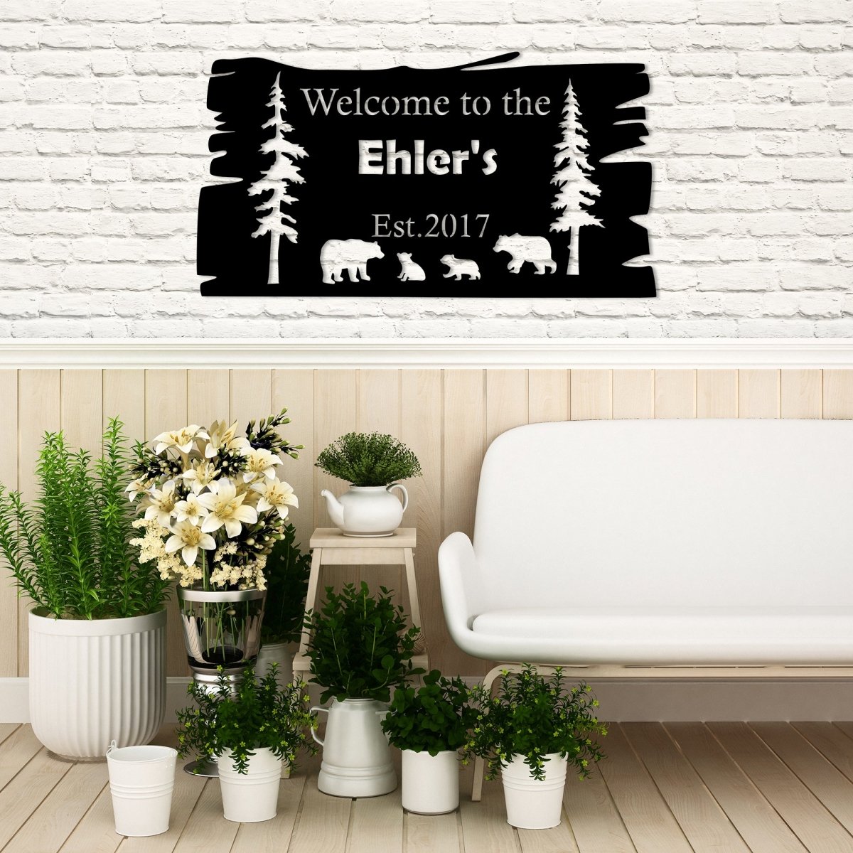 Custom Metal Bear Family Wall Art - BrossHome Metal Wall Art