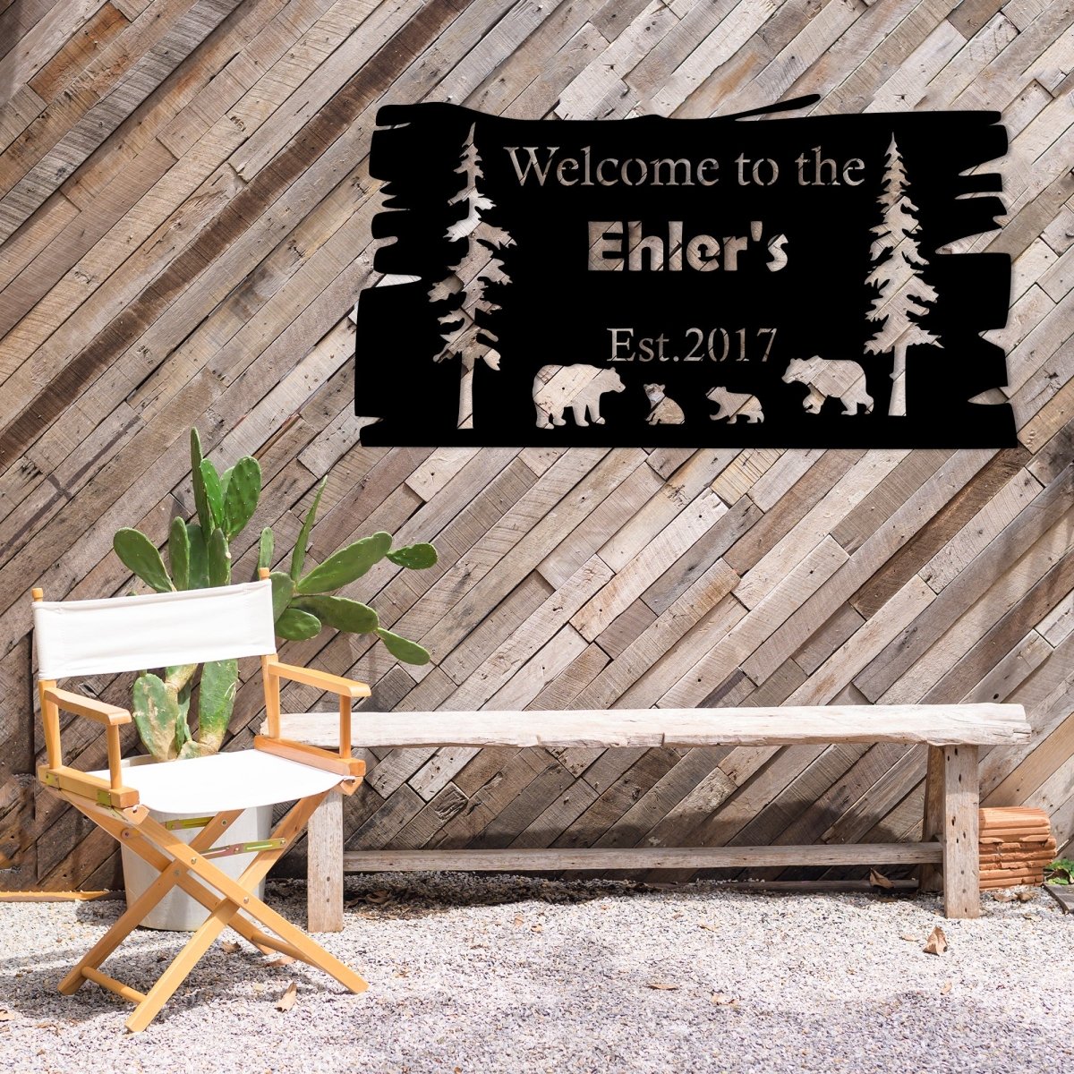 Custom Metal Bear Family Wall Art - BrossHome Metal Wall Art