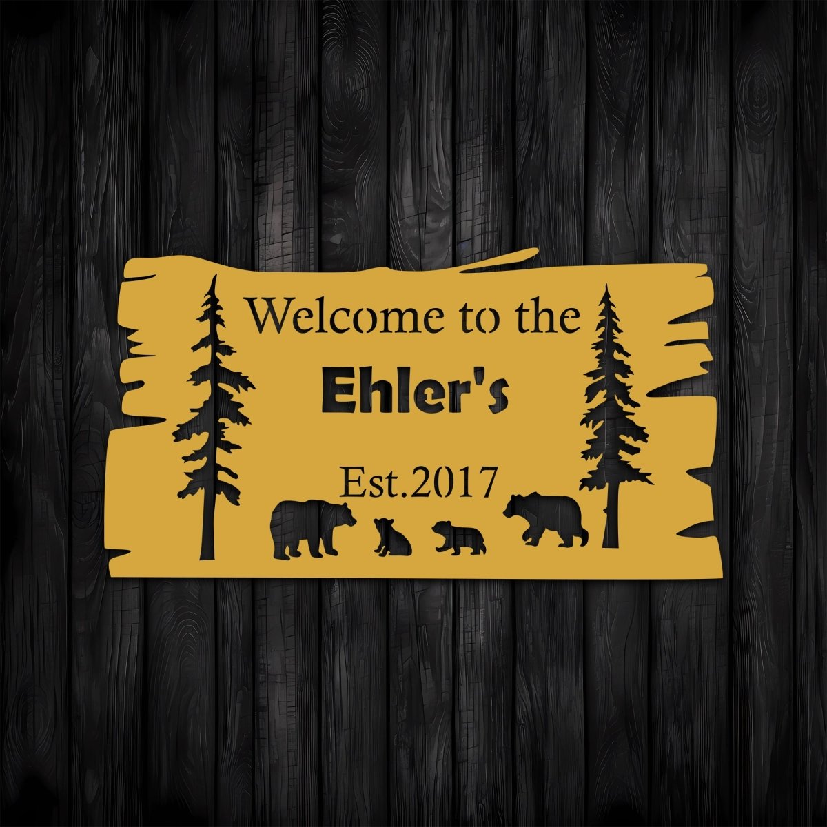 Custom Metal Bear Family Wall Art - BrossHome Metal Wall Art