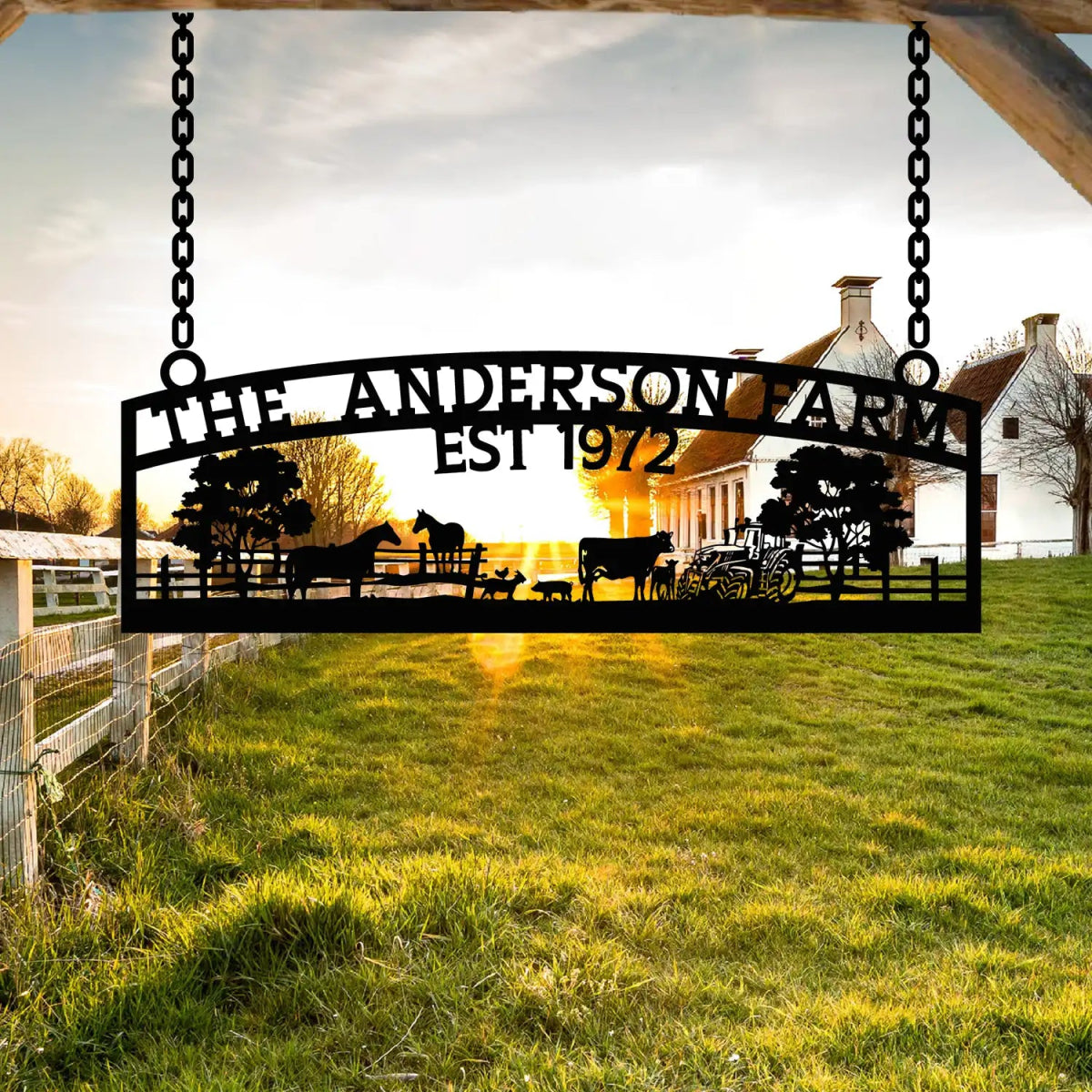 Custom Metal Farm Sign – The Anderson Farm – Established 1972 - BrossHome Metal Wall Art