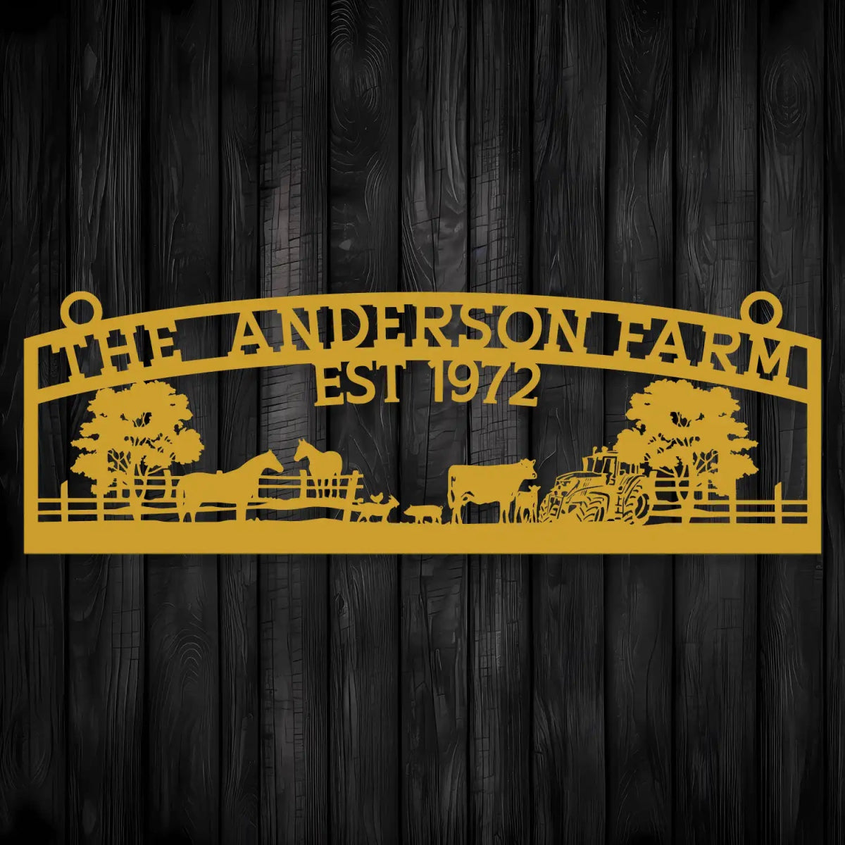 Custom Metal Farm Sign – The Anderson Farm – Established 1972 - BrossHome Metal Wall Art