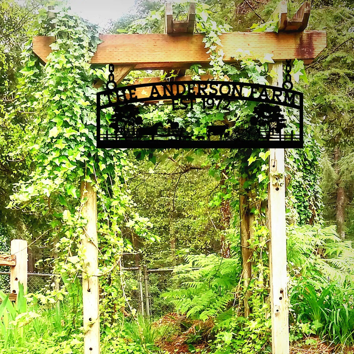 Custom Metal Farm Sign – The Anderson Farm – Established 1972 - BrossHome Metal Wall Art