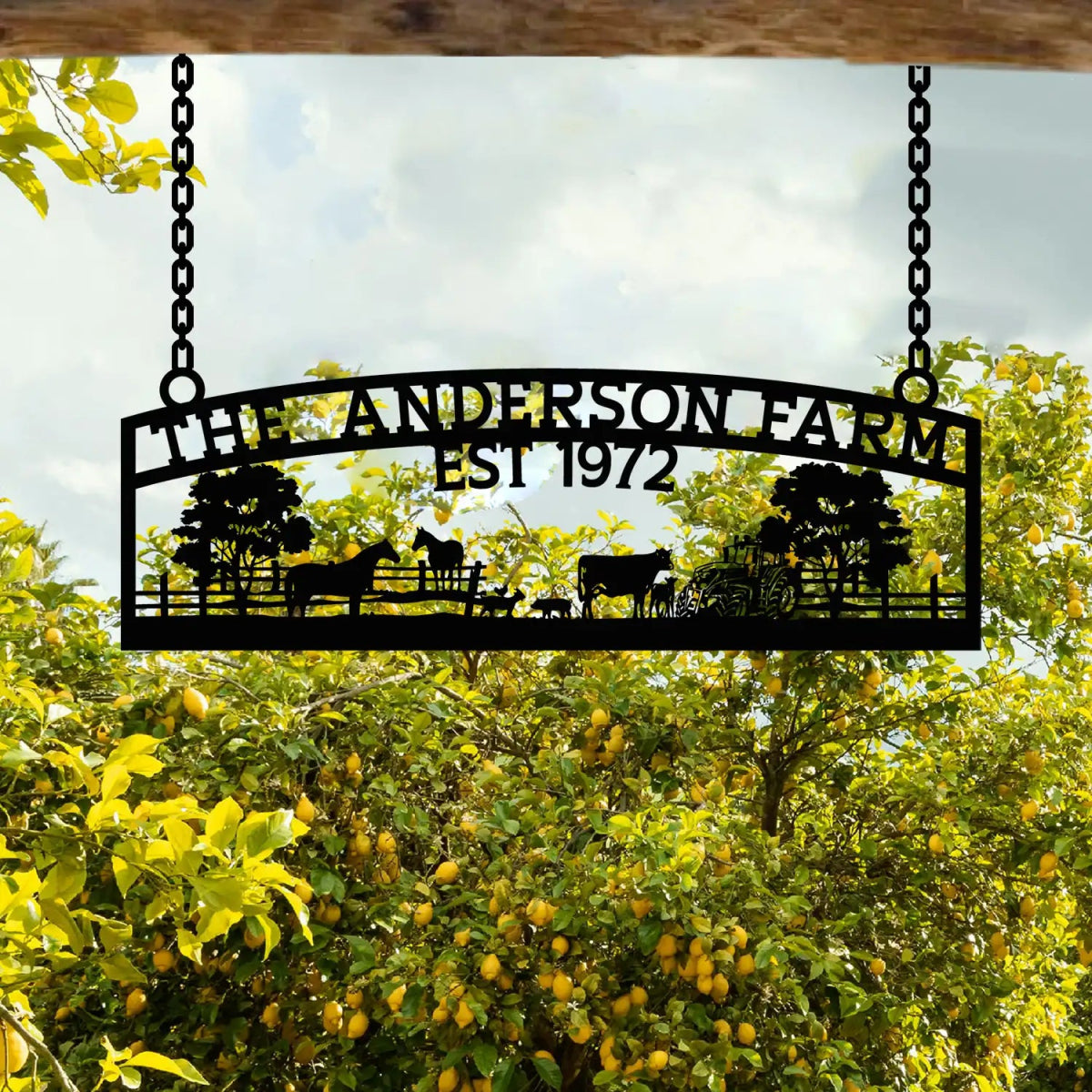 Custom Metal Farm Sign – The Anderson Farm – Established 1972 - BrossHome Metal Wall Art