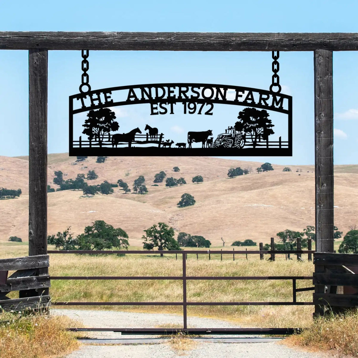 Custom Metal Farm Sign – The Anderson Farm – Established 1972 - BrossHome Metal Wall Art