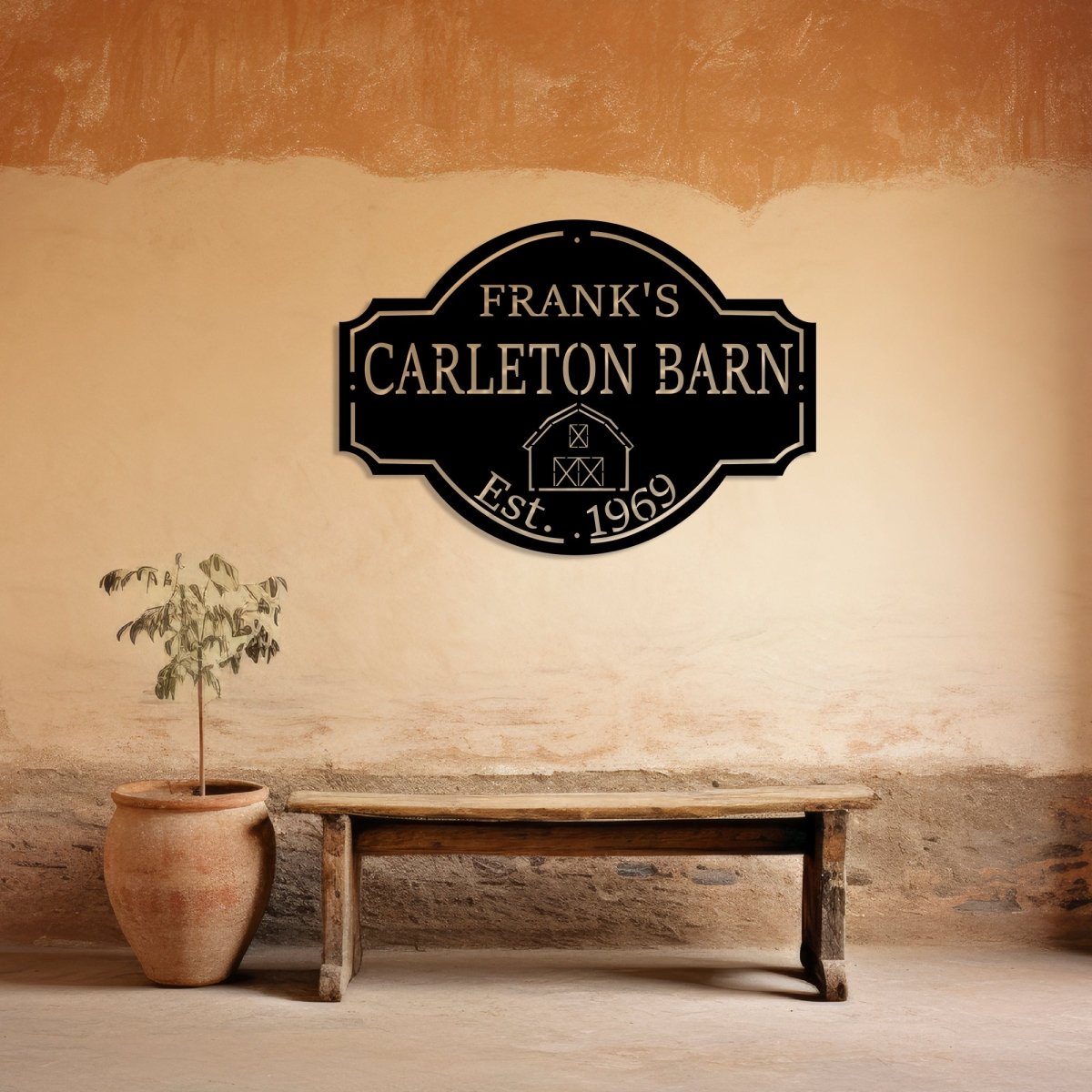 Custom Metal Farm Sign (With Family Name and Established Date) - BrossHome Metal Wall Art