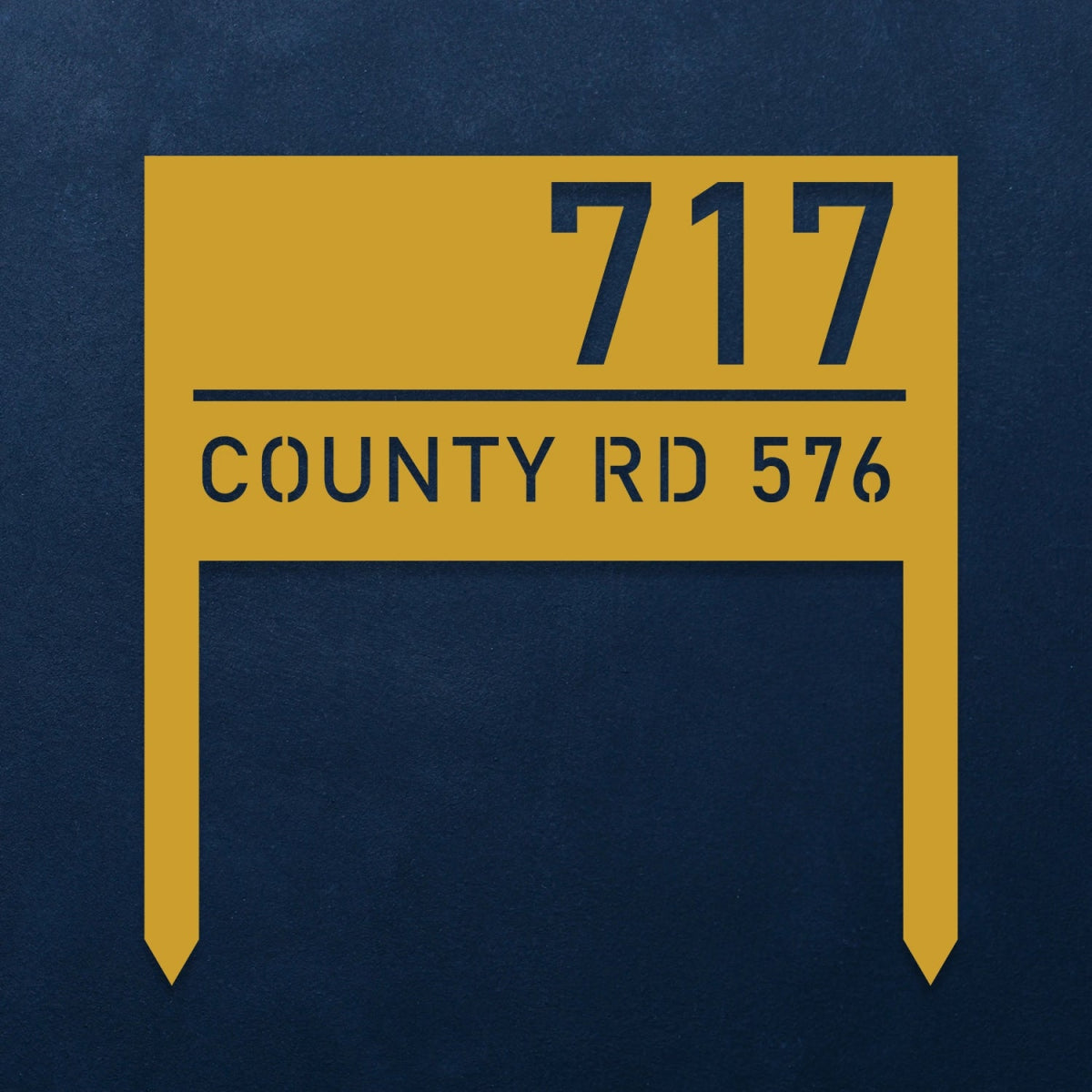 Custom Metal Garden Address Sign Stake - Durable Outdoor House Number Plate - BrossHome Metal Wall Art