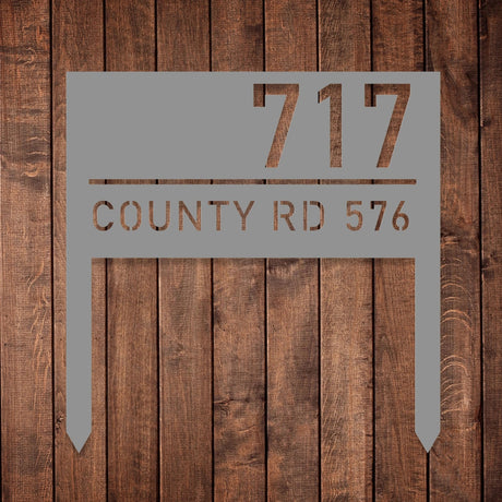 Custom Metal Garden Address Sign Stake - Durable Outdoor House Number Plate - BrossHome Metal Wall Art