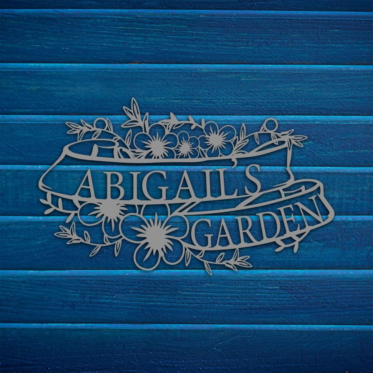 Custom Metal Garden Sign with Flower Design - BrossHome Metal Wall Art